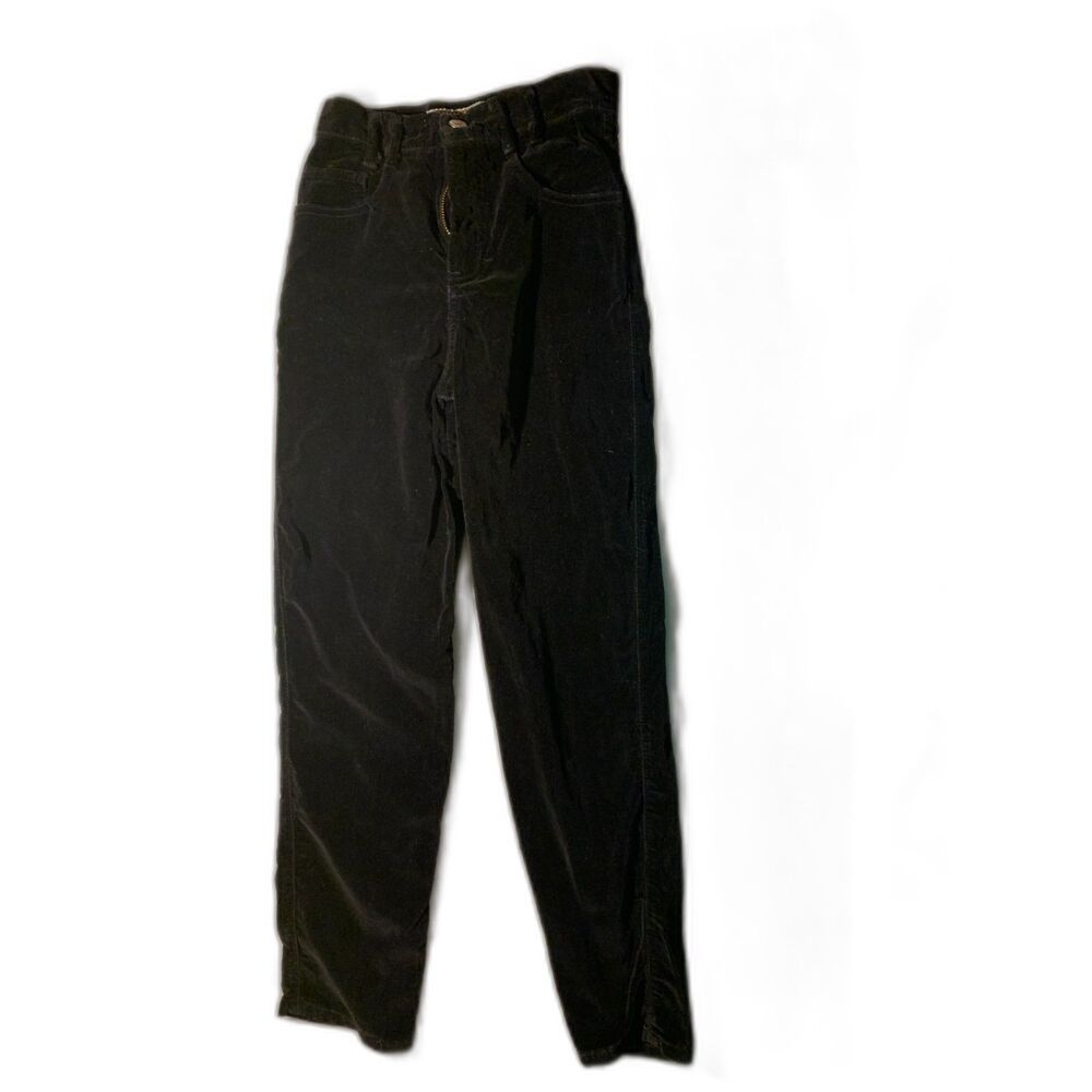 Jeans JouJou Classic Black Velvet Pants – Mid Rise, Straight Leg, Y2K Style